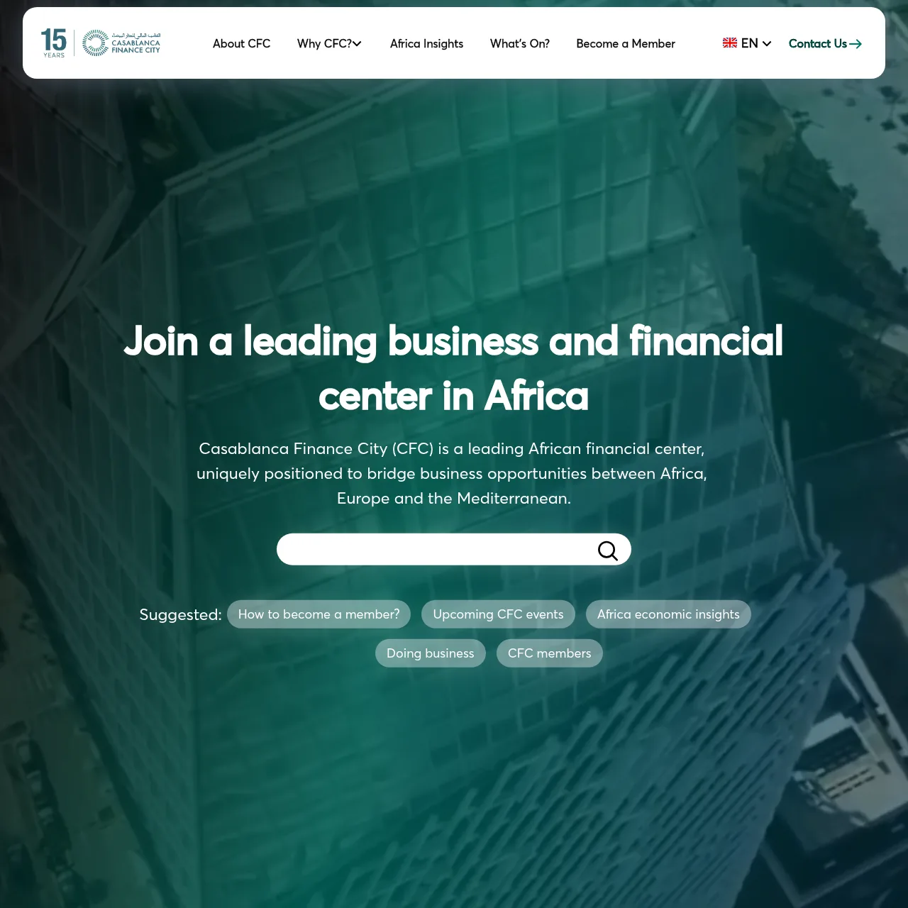 Screenshot des Casablanca-Finance-City-Portals in Marokko — Antrag auf CFC-Status
